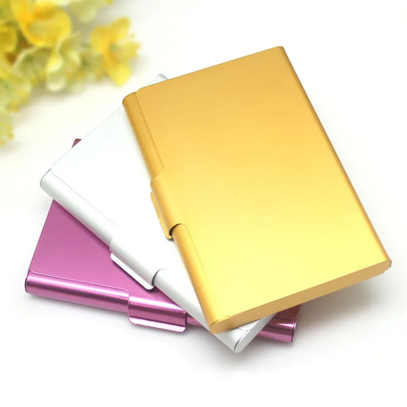 Candy Color Matel Business Card Organizer Box Office Tabletop Name Visiting Card Holder Case ID Bank Credit Cards Storange Box