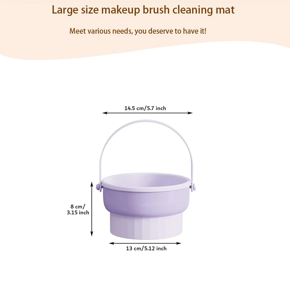 CALIYI Detergente per pennelli per trucco Ciotola in silicone 3 in 1 con liquido detergente da 80 ml per supporto di stoccaggio Detergente per strumenti per trucco cosmetico