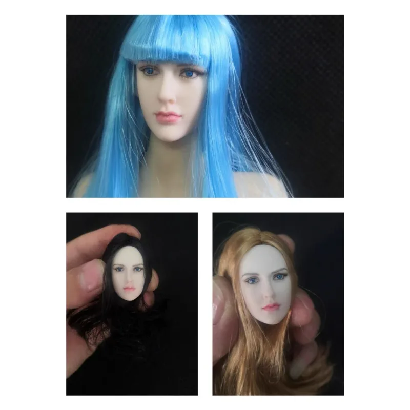 

1/6 масштаб женщина-солдат европейско-американский голубый глаз красота голова резьба модель для 12 дюймов фигурки украшение для тела