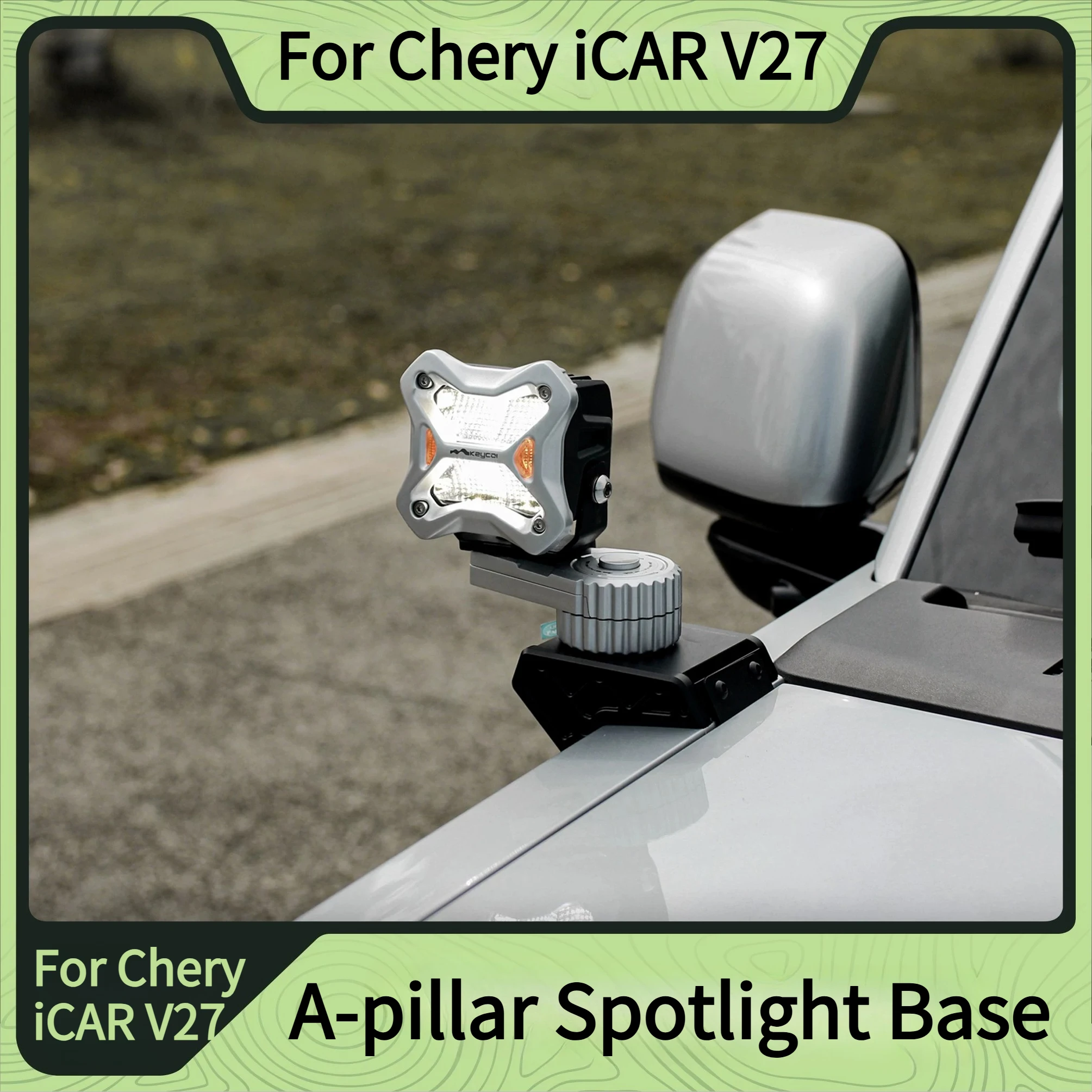 For Chery iCAR V27 Agile O-Turn 360° Rotating Lamp Base Spotlight Base A-Pillar Bracket Light Base Car Accessories