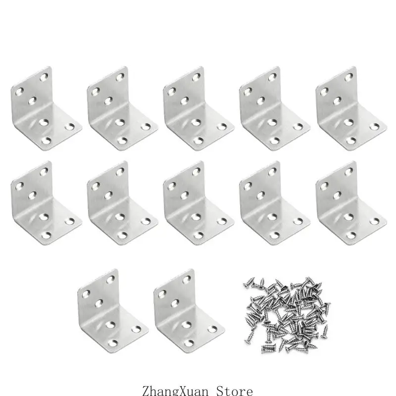 L-förmiges Stahl-Eckstützen-Set mit Schrauben für die Reparatur von Schrankverbindungen, Regalstützen und Arbeiten an Möbelecken – Detail 5