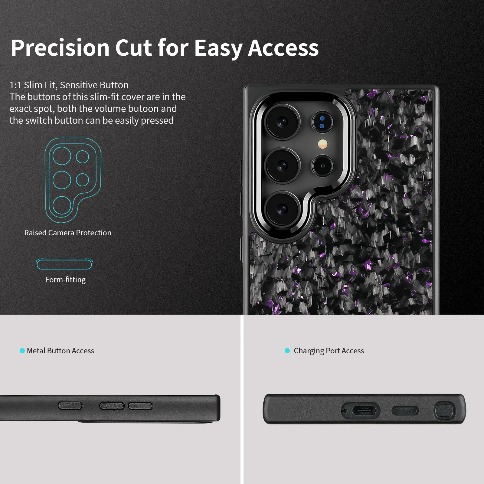 Magnetic Real Forged Carbon Fiber Case For Samsung Galaxy S23 S24 S25 S26 Ultra S25+ Plus with MagSafe and Metal Lens / Buttons