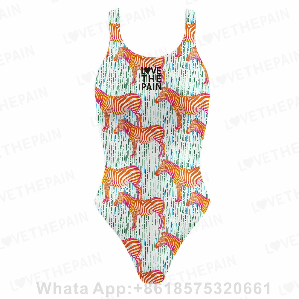 Love The Pain 2023 Women\'s Swimsuit Bodysuit Summer Sport Training Swimwear Backless One Piece Monokini Beach Bathing Suit