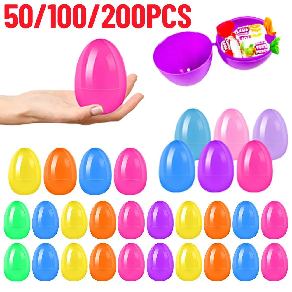 Easter Egg Twisted Opening Eggshell Waterproof Basket Stuffers Reusable Colored Plastic Eggshell for Classroom Prize Supplies