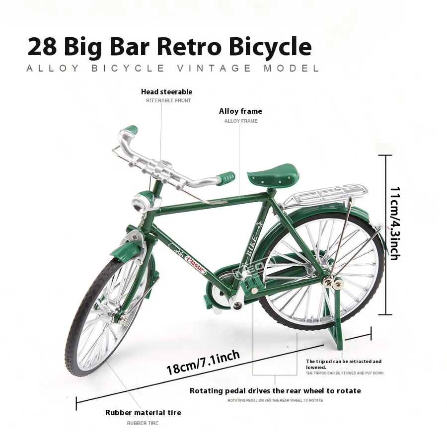 Classic Memories of the 19th Century Dad's Bike Mini Bike BMX Finger Skatebike Toys Metal Bicycle Tabletop Decoration