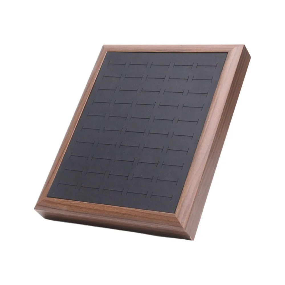 Elegant Fashion Jewelry Trays Large Capacity Organizer 50 Slot Rings Display Holder Save Space Velvet Leather