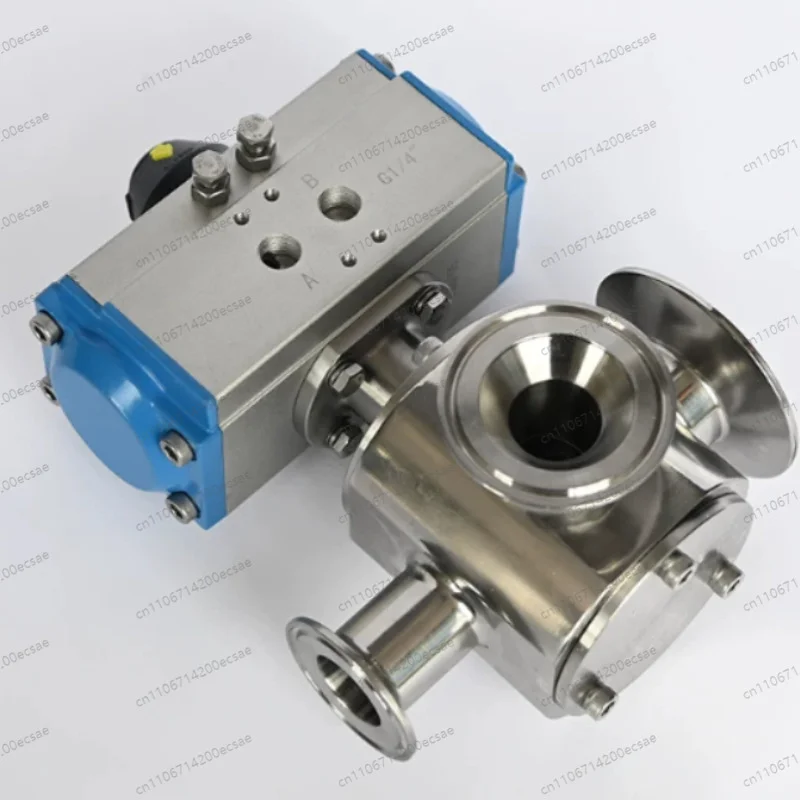 304 paste filling machine rotary valve, pneumatic three-way rotary valve, pneumatic actuator rotary accessories