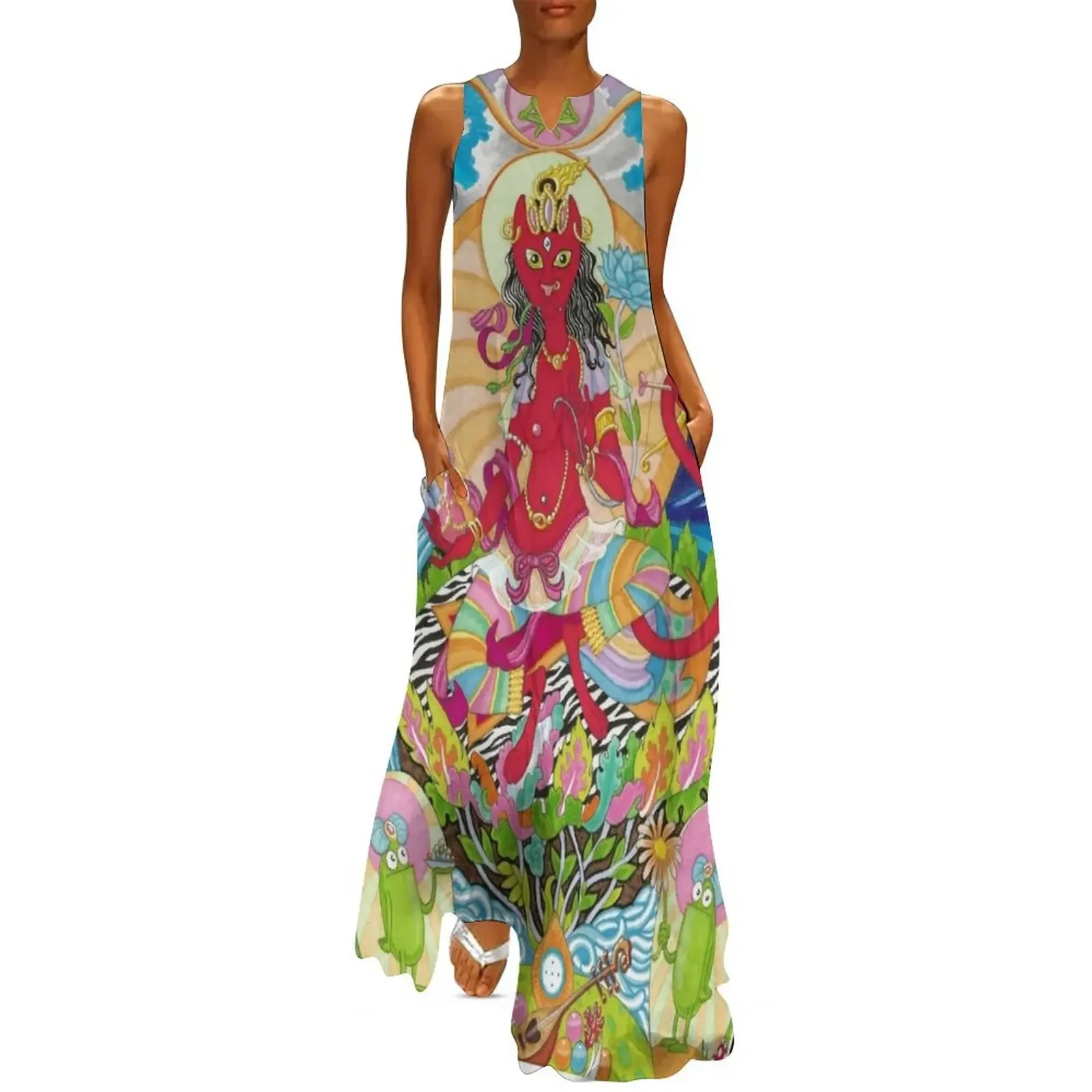 

KarakullaCat (Red Tara) Long Dress fairy dress bandage dress Bride dresses women summer
