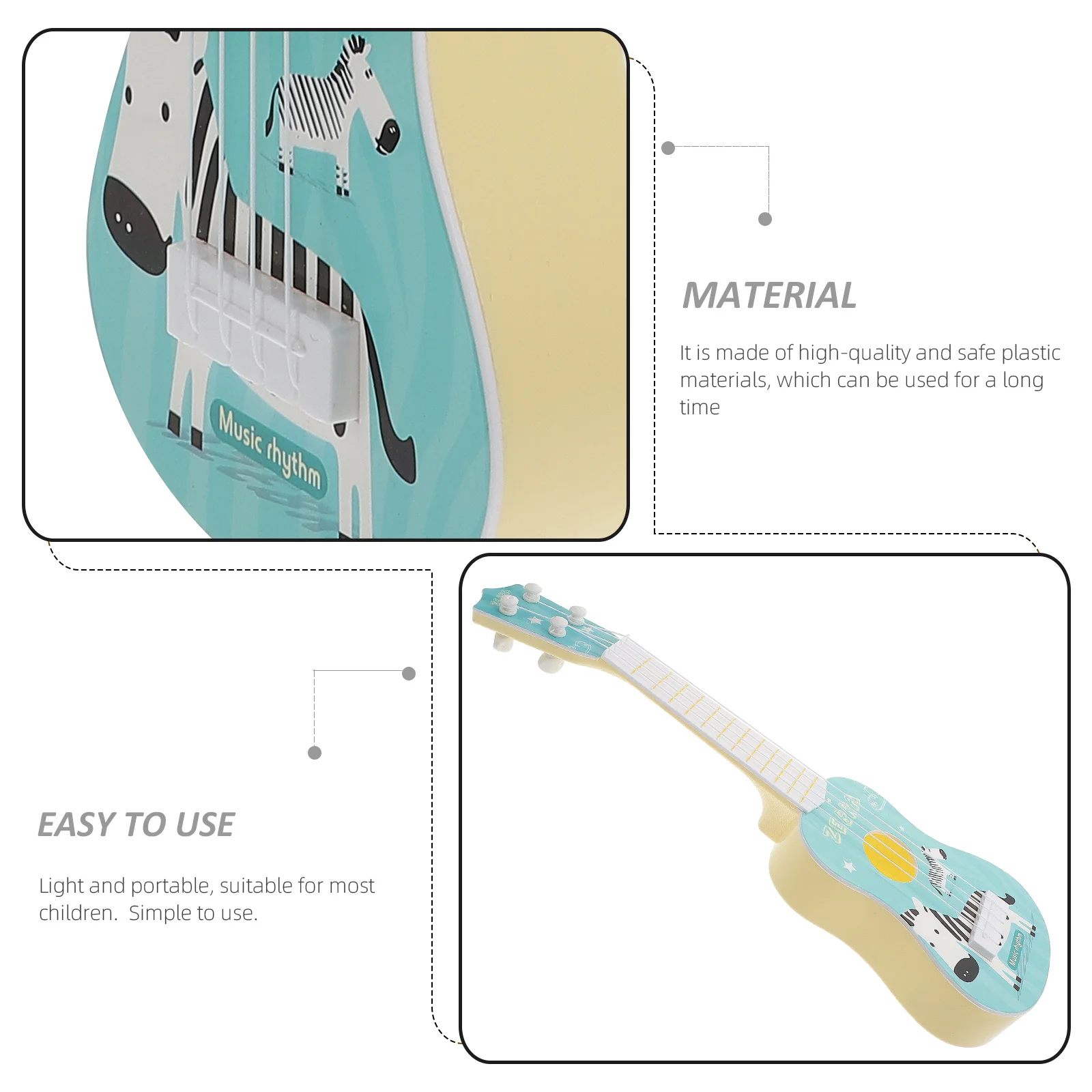 Plastic Kids Ukulele Safe Material Beginner Musical Instrument Guitar Children Music Education Plaything Strings Instrument Toy