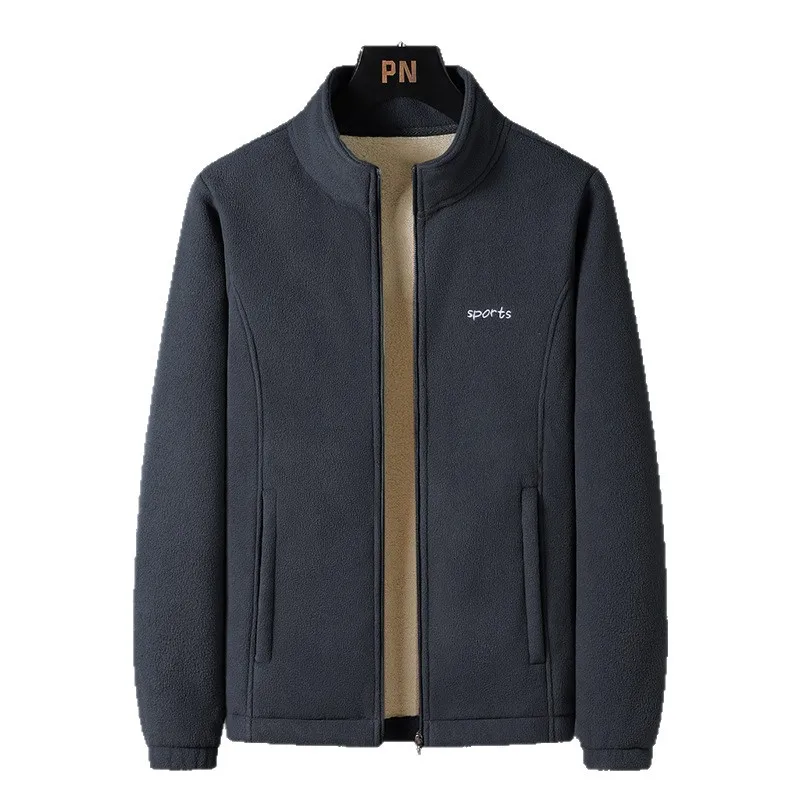 Men's High-Quality Lambskin Fleece Jacket for Autumn Winter Thickened Warm Casual Fit Outerwear