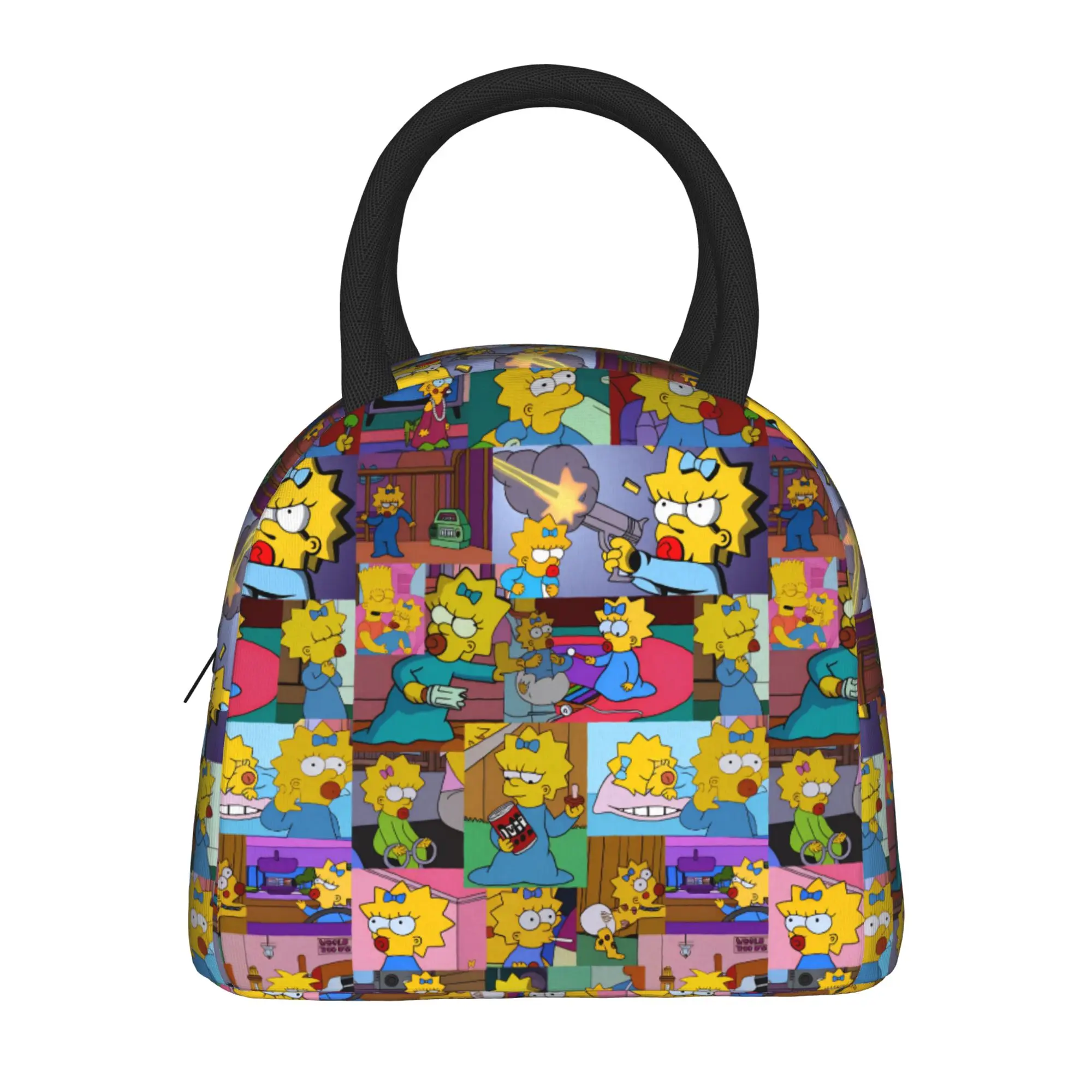 

Сумка для обеда S-Simpsons Lisa Character Collection, портативный ланч-бокс, мужская сумка-холодильник для пикника на открытом воздухе, водонепроницаемые термосумки для обеда