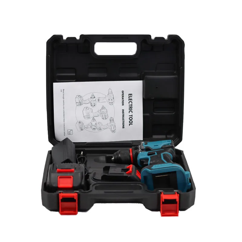 Set Alat Bor Listrik Kecepatan Ganda 10MM Set Kit Bor Obeng Listrik