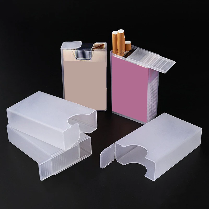 Transparent Plastic Storage Box Cigar Container Portable Cigarette Case Flip Cover Cigarette Organizer Box Hard Cover Holder