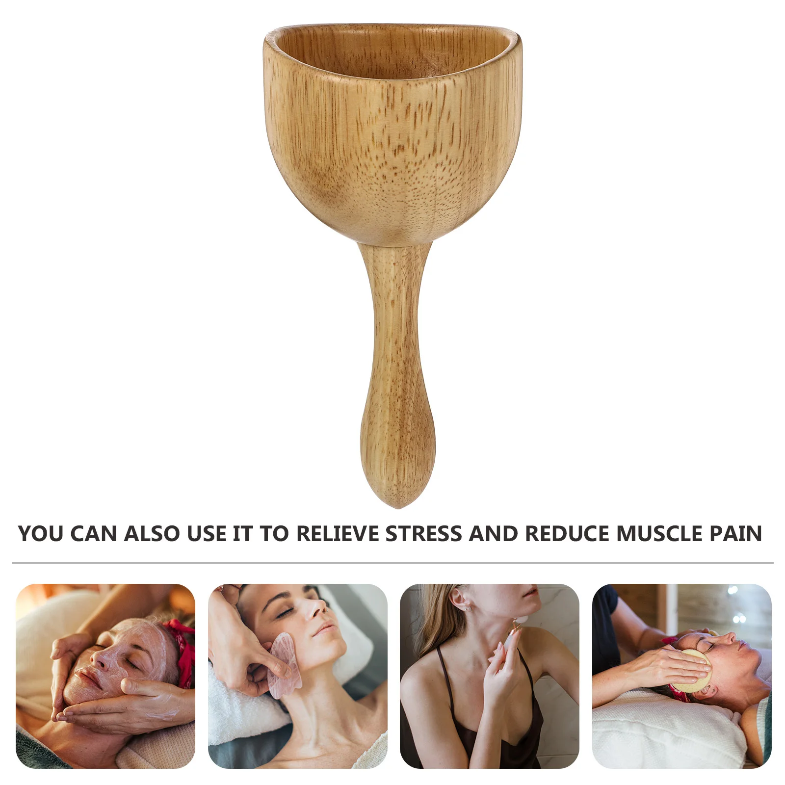

1 шт., массажер для чашек с факелом, устройство для баночной терапии с эргономичным деревянным дизайном для ухода за телом, соскабливания лимфа и массажа кожи