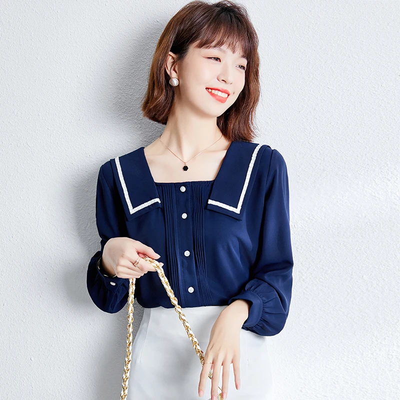 

Ladies Korean Fashion Casual Shirts Blouse Women Tops Woman Button Up Shirt Female Girls Long Sleeve Blouse BPyD1079