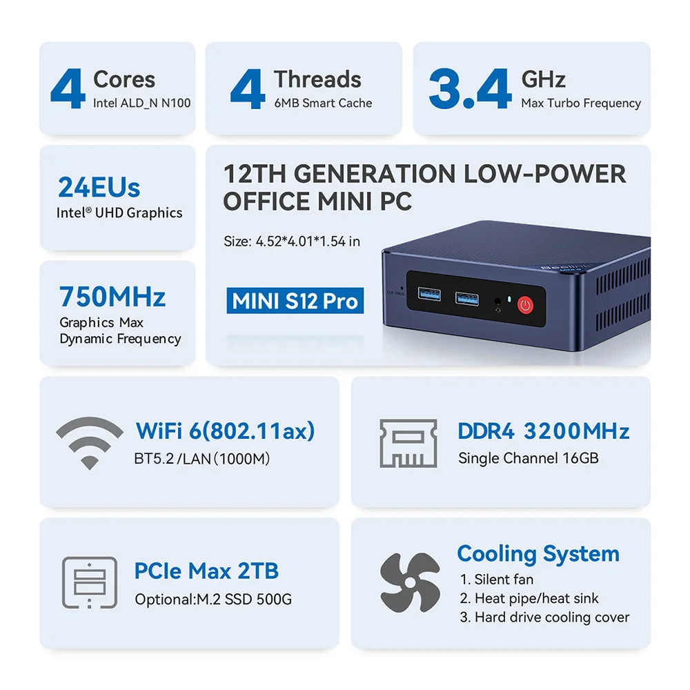 Beelink Mini S13 Intel Twin Lake N150 S12 Pro N100 16G 500G