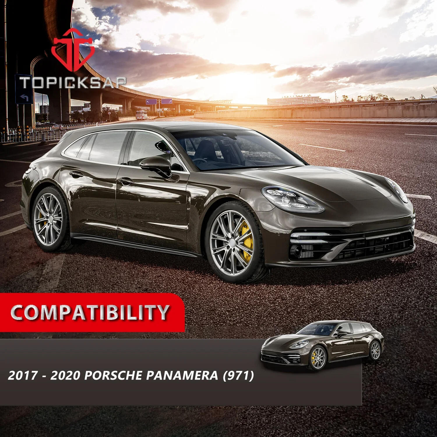 TOPICKSAP 4Pcs Control Arm Set for Porsche Panamera Sport Turismo 971 2017-2020 Front Upper & Lower Control Arms X39CJ1405