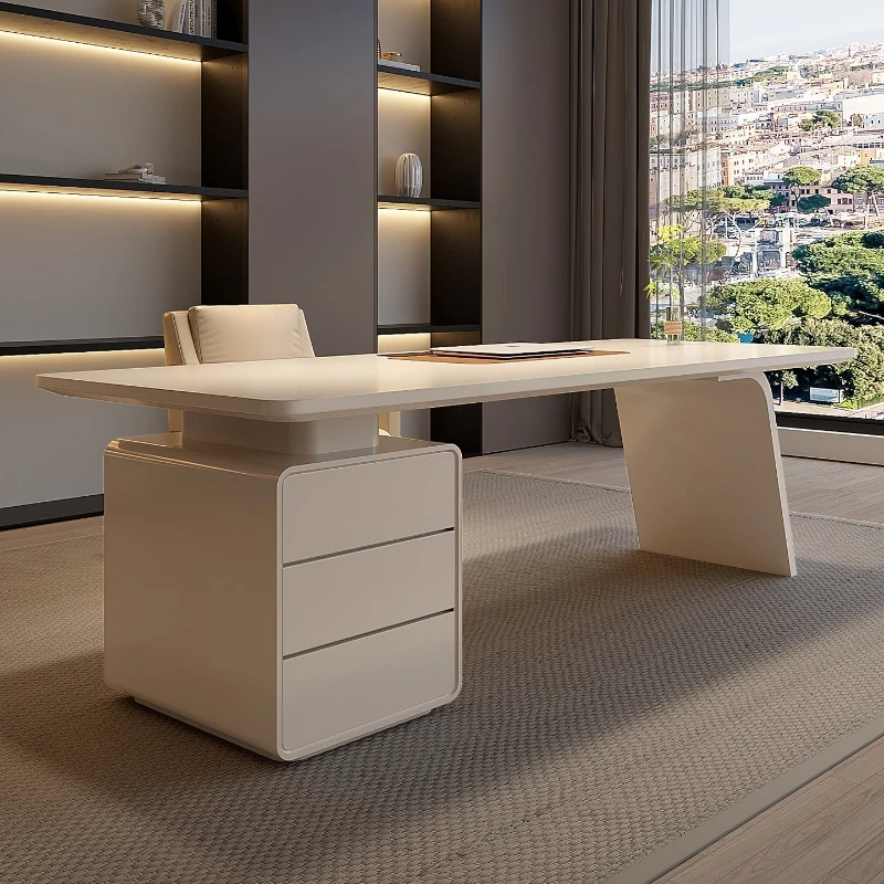 Italian light luxury office table solid wood advanced modern style Desk multi-functional practical escritorio Office furniture
