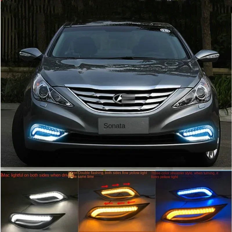 

For Hyundai Sonata 2011-2012 Car Accessories modified LED front fog light assembly daytime running lamp front bumper lights DRL