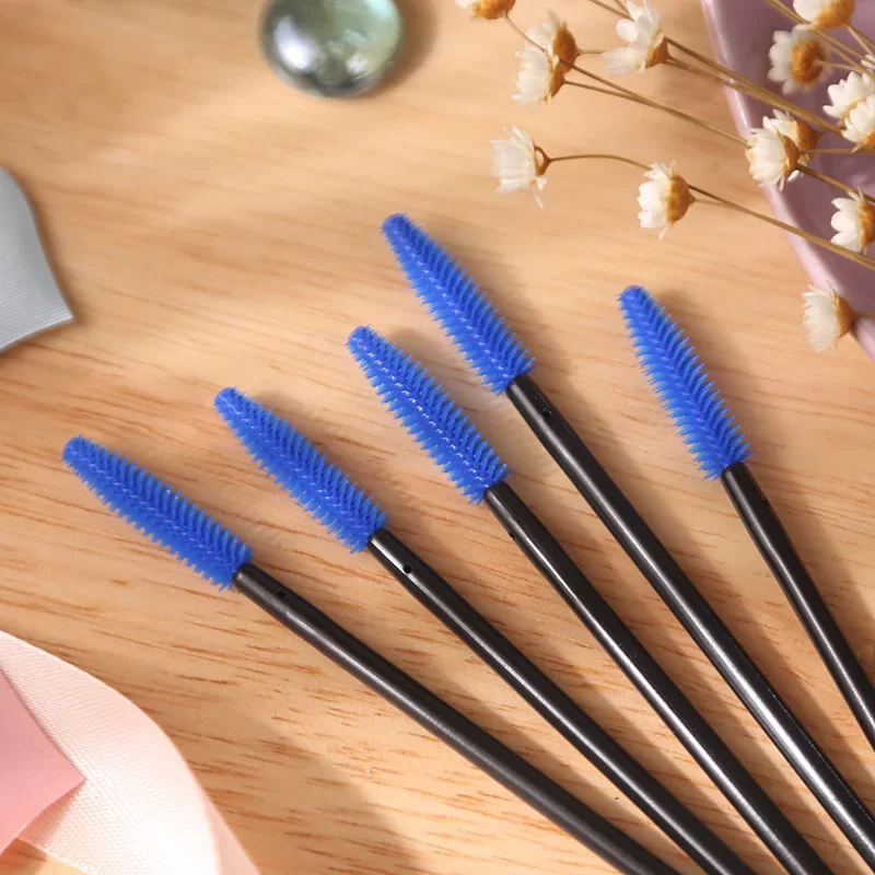 HOT 50 pcs Disposable Silicone Eyelashes Brushes Mascara Stick Applicator Eye Lash Makeup Brush Eyelash Extension Makeup Tools