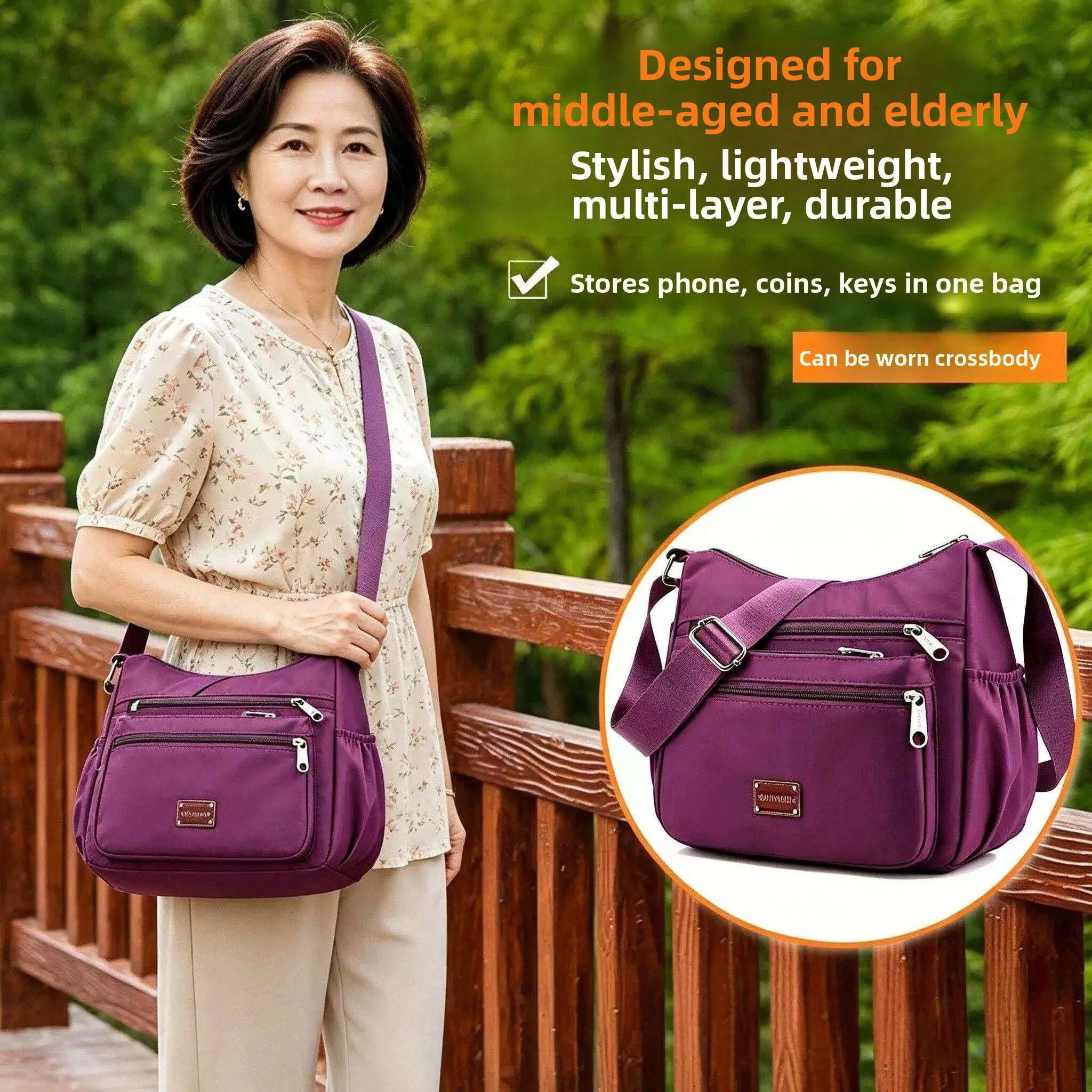 Ladies Canvas Travel Bag 2026 New Large Capacity Single Shoulder Crossbody Bag for Elderly Women Business Mom Bag Casual Style