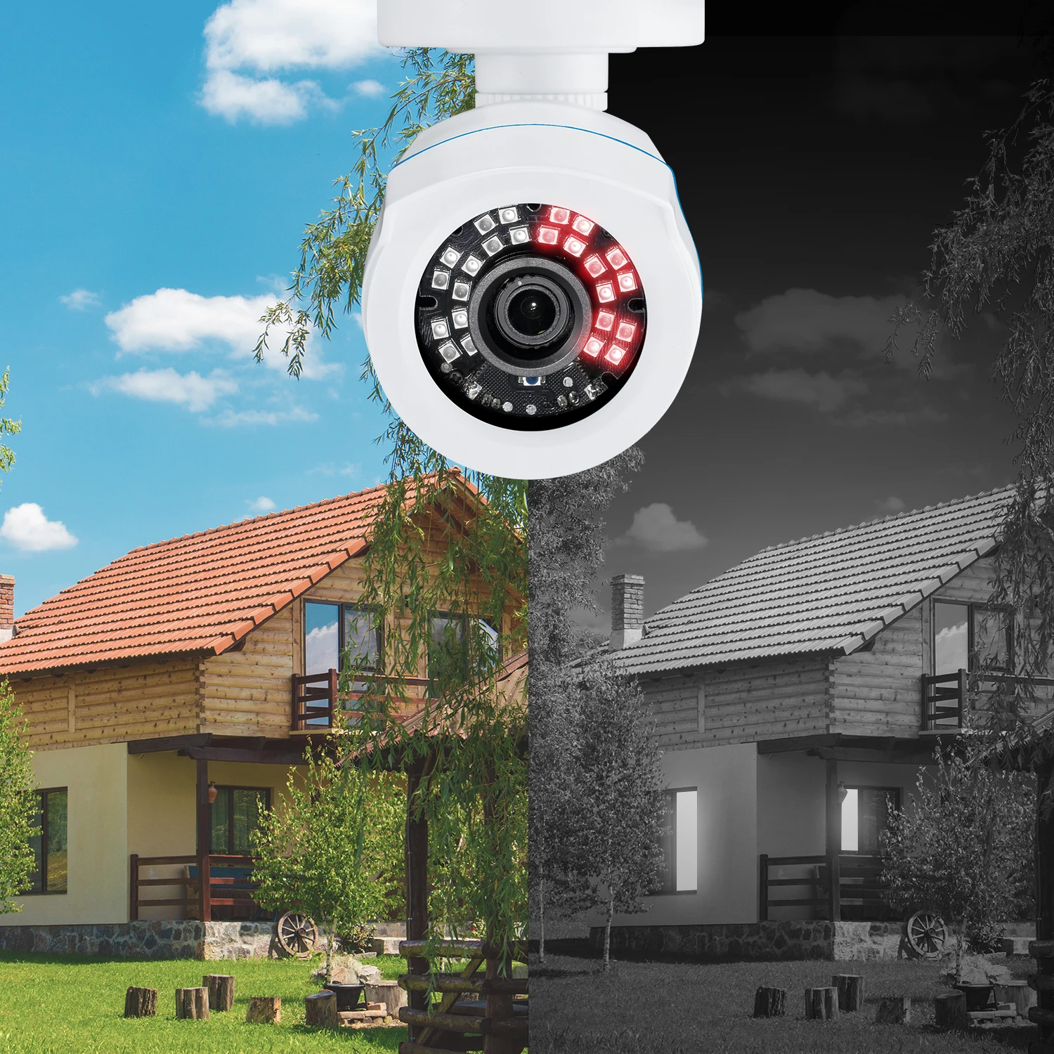 ZOSI HD 1080P 2MP H.265 4-in-1 CCTV Video Home Security IR Night Vision Weatherproof Bullet Camera for Surveillance System