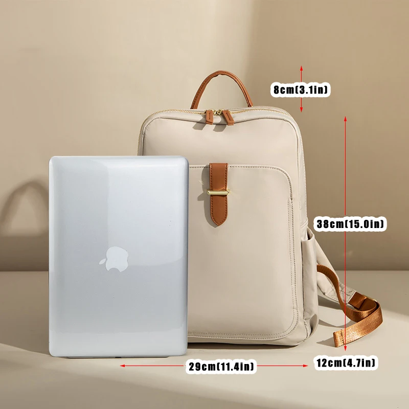 Imagem -02 - Laptop Mochila para Mulheres e Homens Trabalho Viagens Negócios Nylon Estudante Classe Casual Grande Alta Capacidade Preppy Bagagem Bolsa Feminino