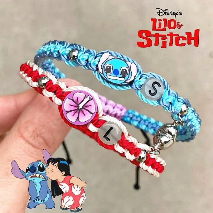 

2pcs/set Stitch Anime Bracelet Stitch Dolls Love Magnet Rope Chain Wristband Kid Toys Couple Boy Girls Birthday Toy Gifts