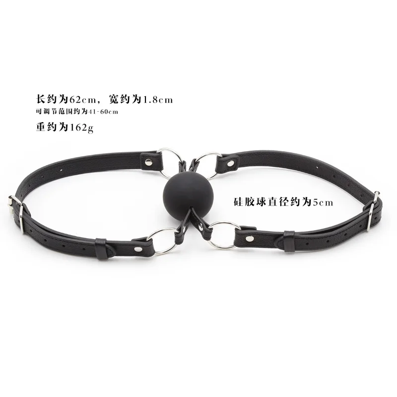 50mm Solid Silicone Ball Double Mouth Gag Bdsm Oral Fixed Dual Straps Bondage Bdsm Sex Toy for Couple SM Open Mouth Plug