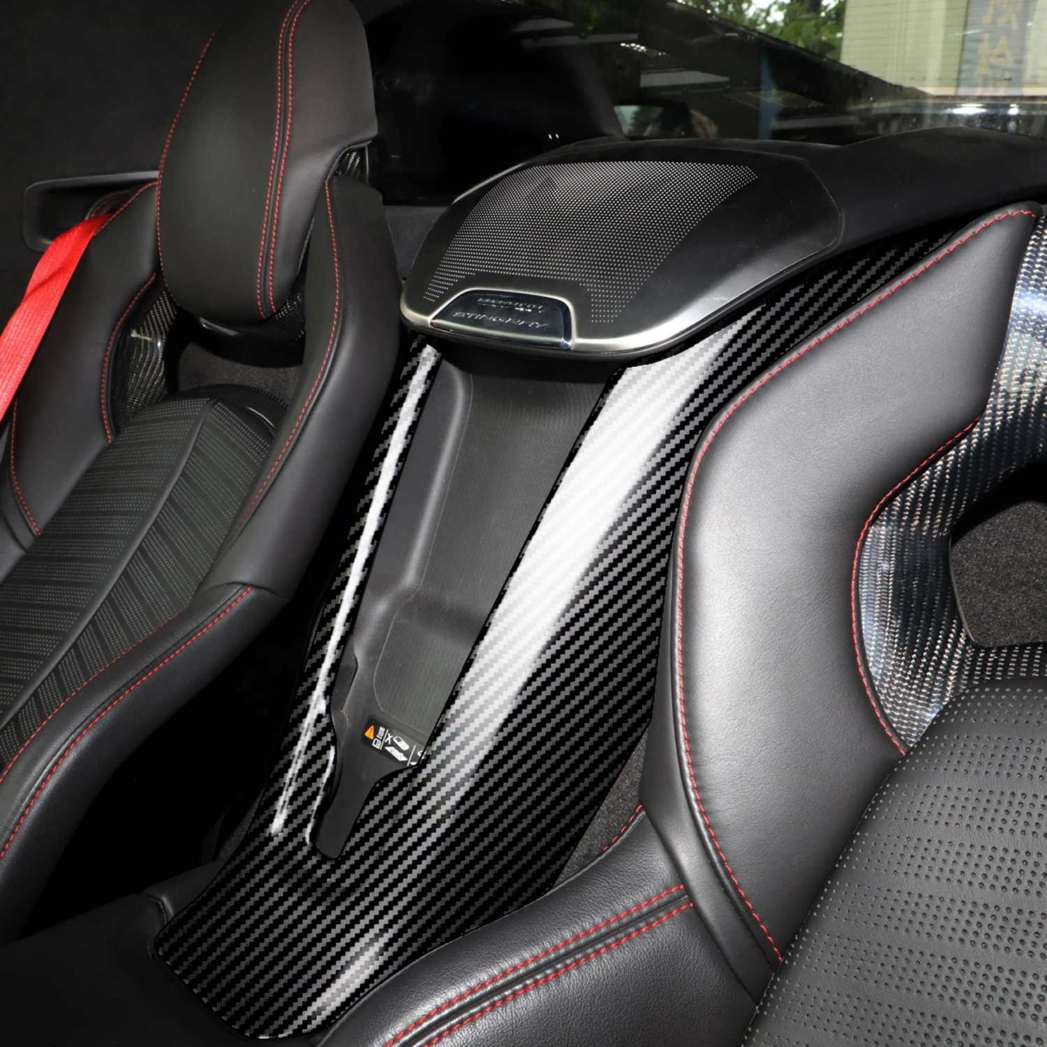 Car Accessories for Chevrolet Corvette C8 2020-2025 ABS Carbon Fiber Style Interior Seat Back Center Strip Molding Trim 1PCS