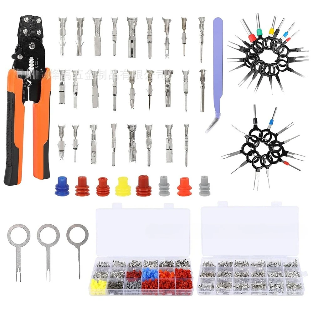 844PCS 1-3.5mm Automotive Connector Pin Kit, Male Female Wire Harness Terminals, Car Electrical Crimp Connector Assortment