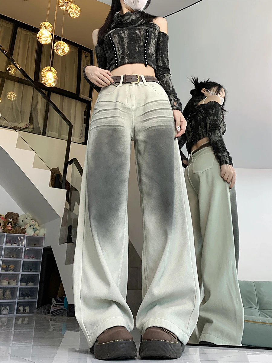 Women\'s Cargo Jeans Vintage Y2k 90s Aesthetic Baggy Denim Trousers Harajuku Oversize Cowboy Pants Emo 2000s Trashy Clothes 2023