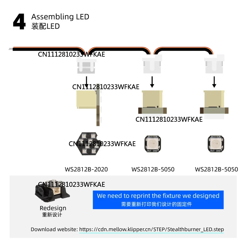 2pcs Mollow Voron NeoPixel RGBW Mini Button PCB Leds V2 For Voron2.4 Trident 3D Printer DIY STEALTHBURNER LED Kit - view 4