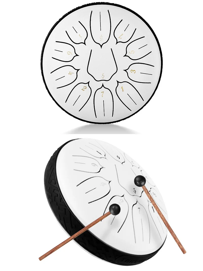 HLURU Glucofoon Stalen Tongtrommel 6 Inch 11 Noten D Tone Ethereal Drum Muziek Drum Yoga Meditatie Percussie-instrument - afbeelding 2