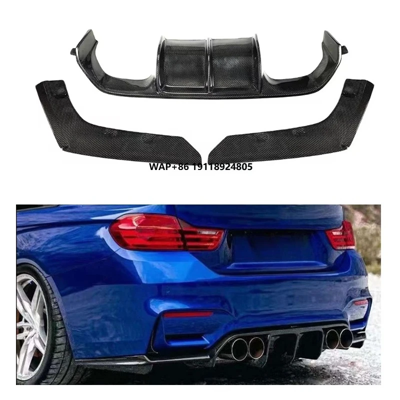 

OEM Dry Carbon Fiber 3D Style Car Accessories New 2014-2020 V Style Rear Diffuser with Tow Hook Cut-Out for F80 M3 F82 F83 M4