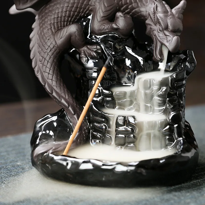 

WW ceramic ornamental backflow sandalwood burner, creative pterosaur backflow incense burner home ornament