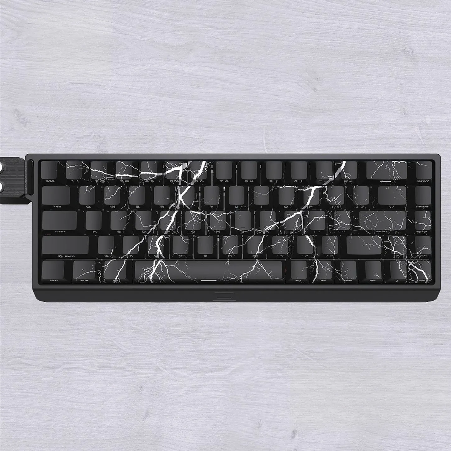 130 Keys Lightning Pattern PBT Keycaps Cherry Profile Transparent Side Printed Shine Through for Wooting Mechanical Keyboard