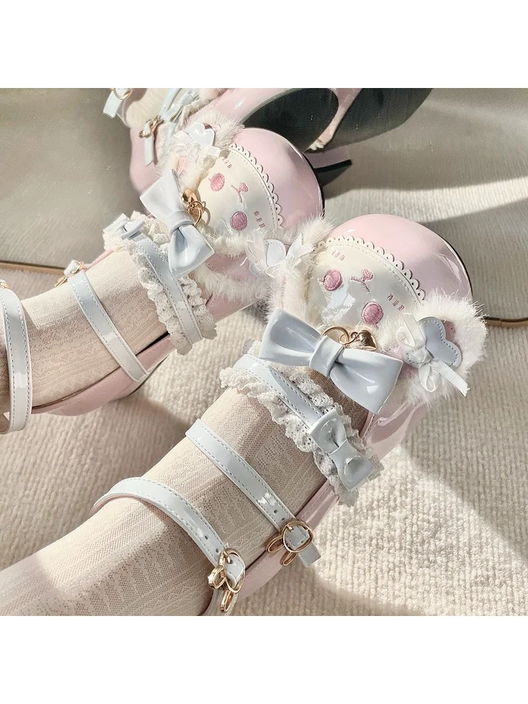 

Cute Rabbit Doll Original Lolita Girl Lolita Student Shoes Cute Jk Low Heel Leather Shoes Sweet Single Shoes