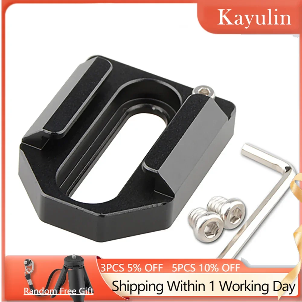 Kayulin Cold Shoe Mount Holder Aluminum  hot shoe mount adapter with 2 Screws to Fasten for Monitor LED Light (Black)