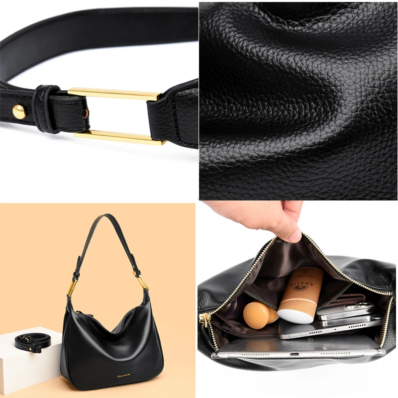 Sac à main en cuir souple de grande capacité pour femme, sac messager solide, sac à main pour document initié, fourre-tout de luxe, mode féminine, haute qualité