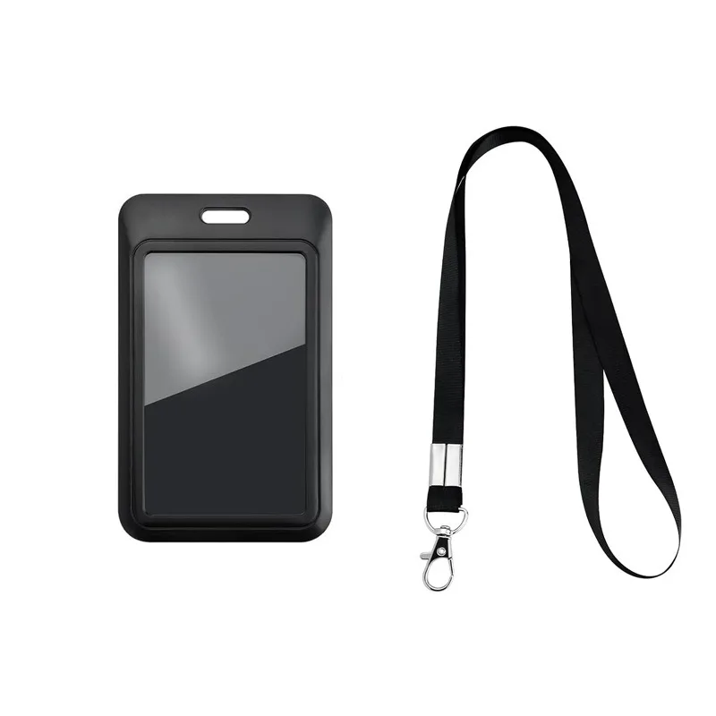 1pc Worker Card Holder Black Color Lanyards Id Badge Holder ID Card Holder Business Office Supplies