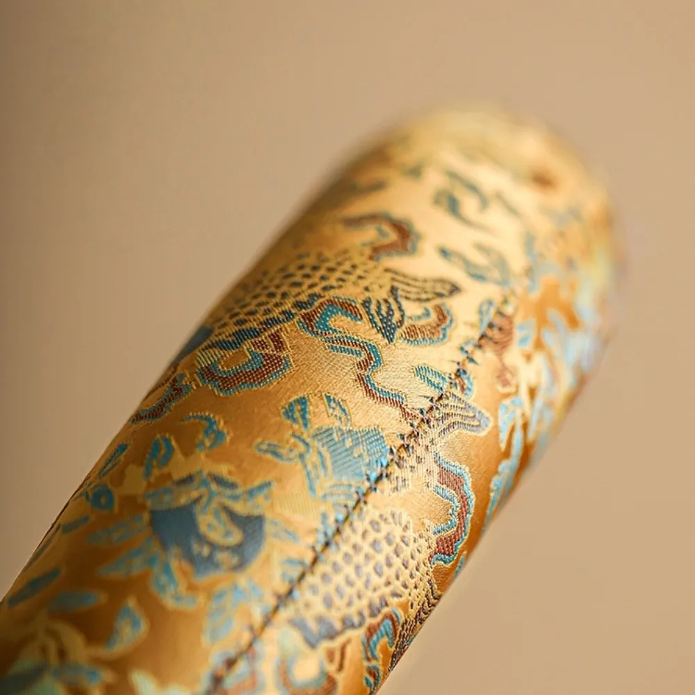 Nepalese Singing Bowl Mat Donut Shape Brocade Sound Copper Out Mat Non Slip Traditional Wooden Fish Coaster Yoga