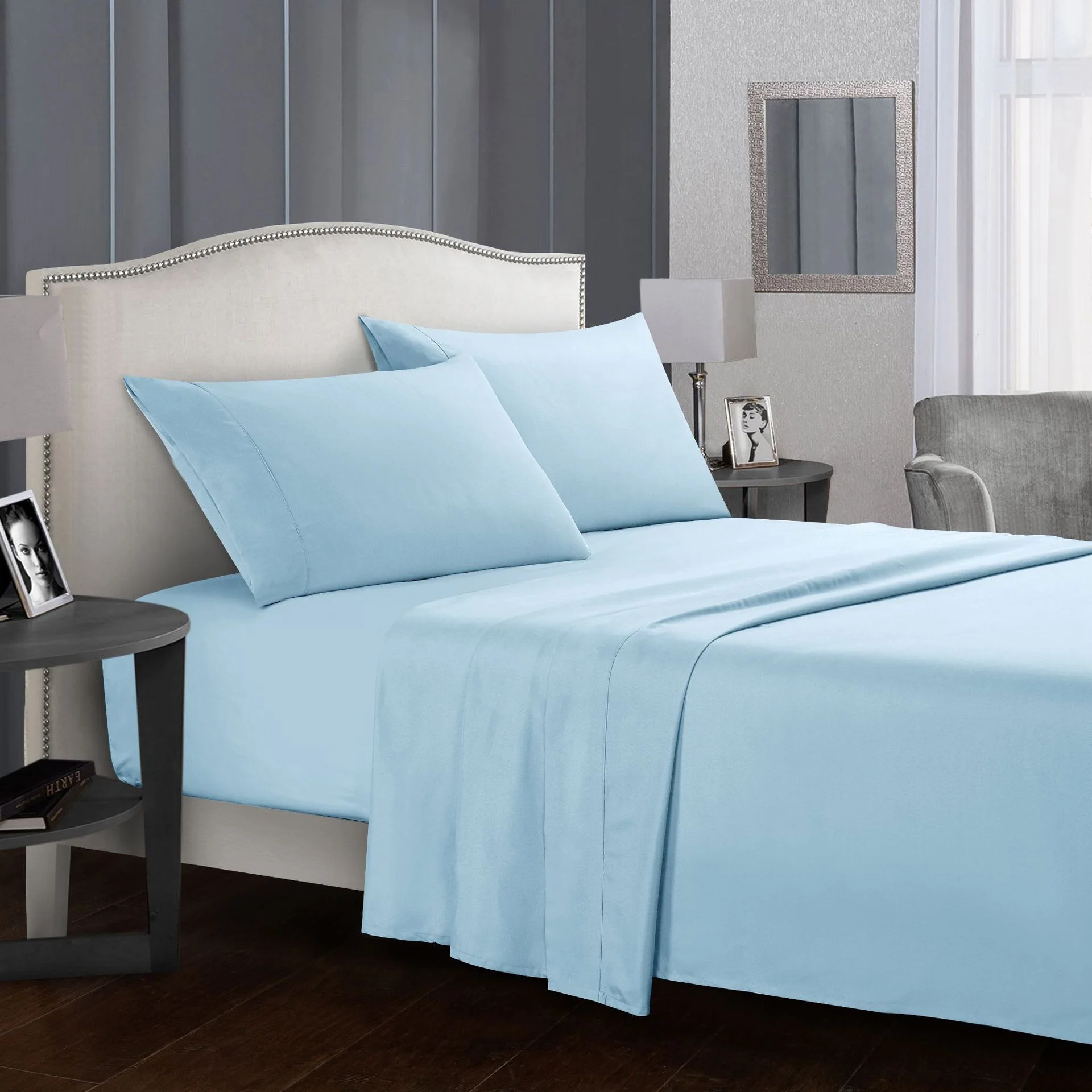Cozy Solid Color Brushed Sheet Set – 3/4 Pieces Bedding with Fitted, Flat & Pillowcase, Twin to CA King Sizes, Polyester