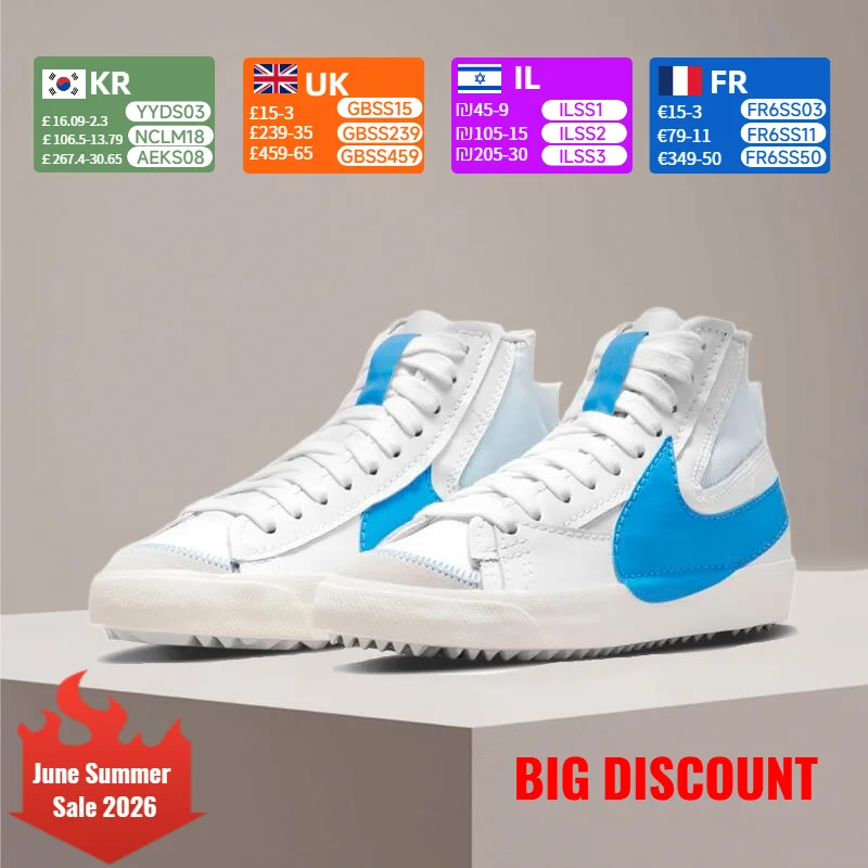 

Nike Blazer Unisex Retro Casual Sneakers Classic Retro Style with Comfortable Cushioning DD3111-103