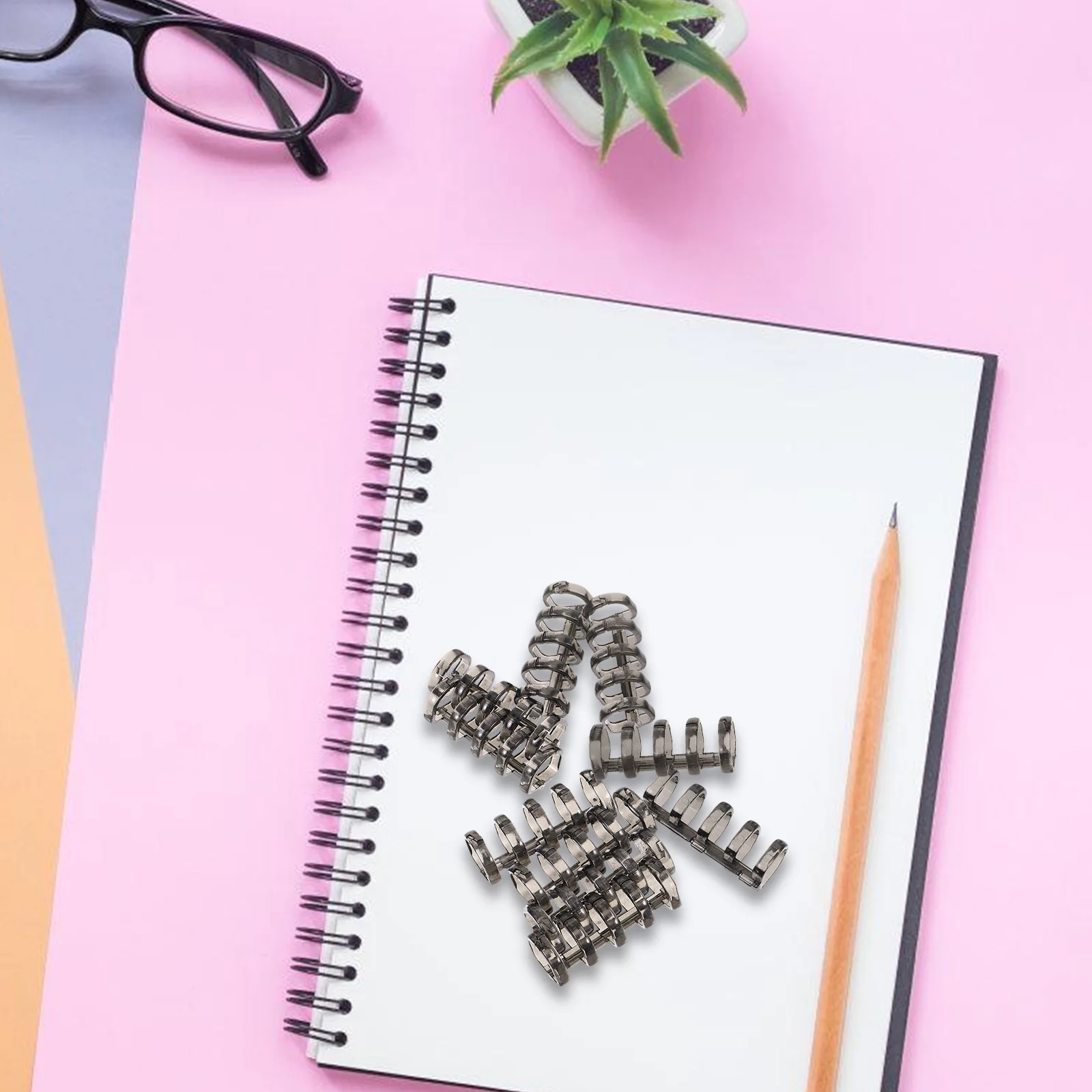 

10pcs Loose Leaf Binder Rings 5-Hole Plastic Binding Coils For Diy Notebook Scrapbook School Office Stationery Organizer