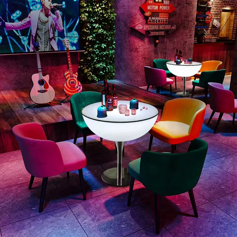Bar Table Pub High Table Round Scatter Creative Club Cocktail Luminous Led Bar Table For Outdoor Garden Party Event Event Decor