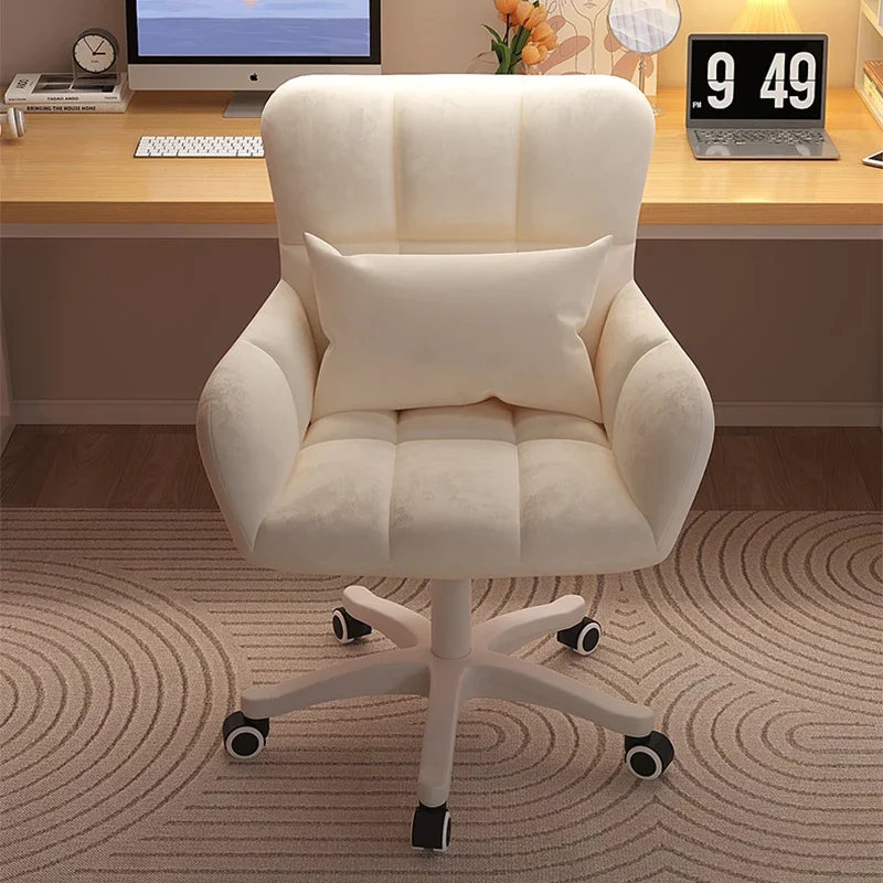 Leather Bedroom Office Chair Vanity White Work Cute Rolling Gaming Chair Pedicure Cadeiras De Escritorio Salon Furniture