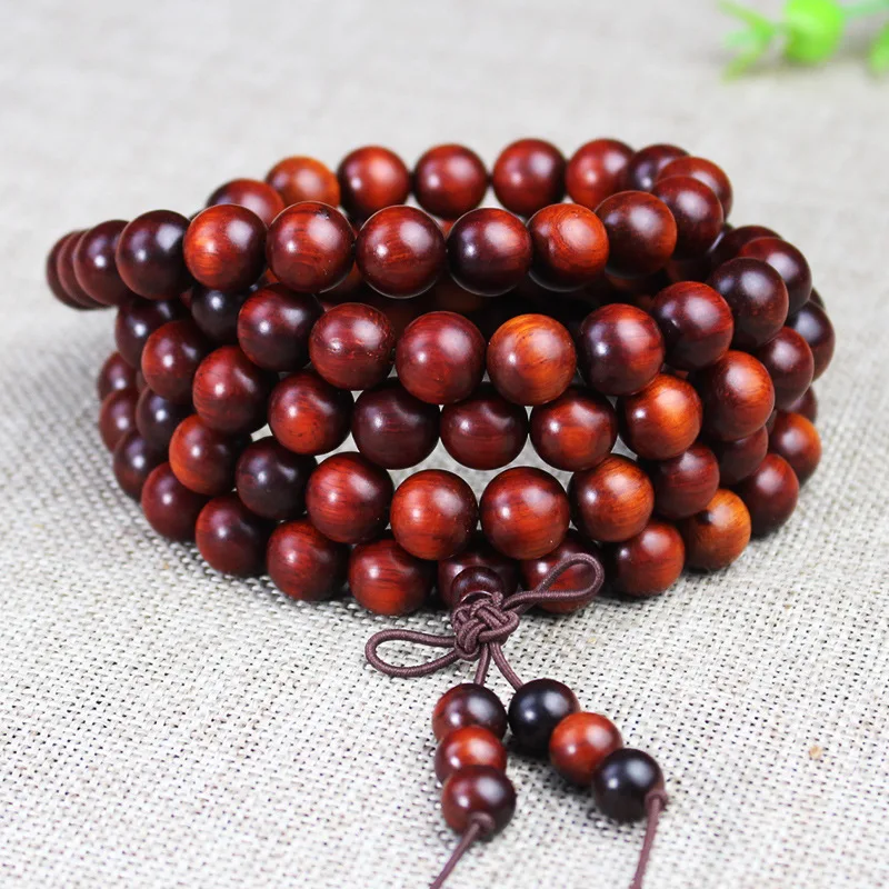 

Factory Wholesale India Pterocarpus Santalinus Bracelet108Buddha Beads Rosary Crafts Mud Material Red Jasper High Density Submer