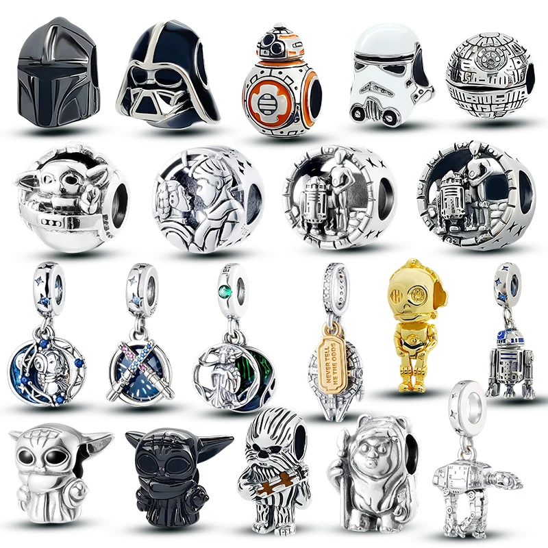 

Inspired By The Charm Beads Of Star Wars Such As Grogu,Ewok,C-3PO And Compatible With European Bracelet Jewelry Gift For Fans.