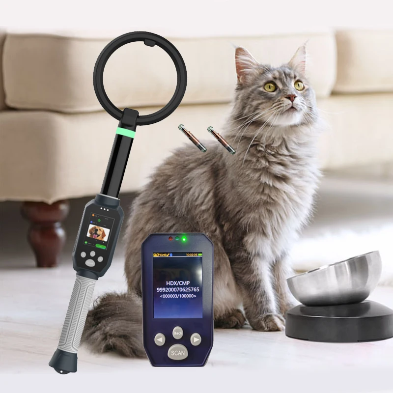 قارئ عصي حيوانات محمول للكلاب ، قطة مع dk ، RFID ، قارئ حيوانات ، أنبوب رقاقة ، علامة زجاجية ، واي فاي ، سيارة واي فاي ، HDX ، وقي